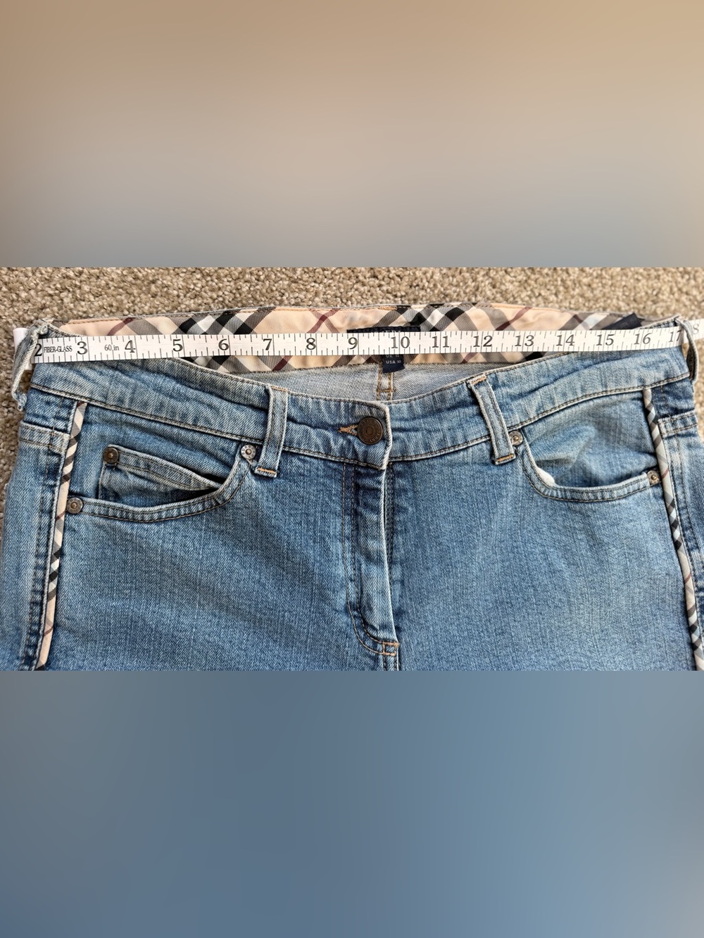 Burberry Light Wash Side-Stripe Jeans – Size 10 - Picture 6 of 8